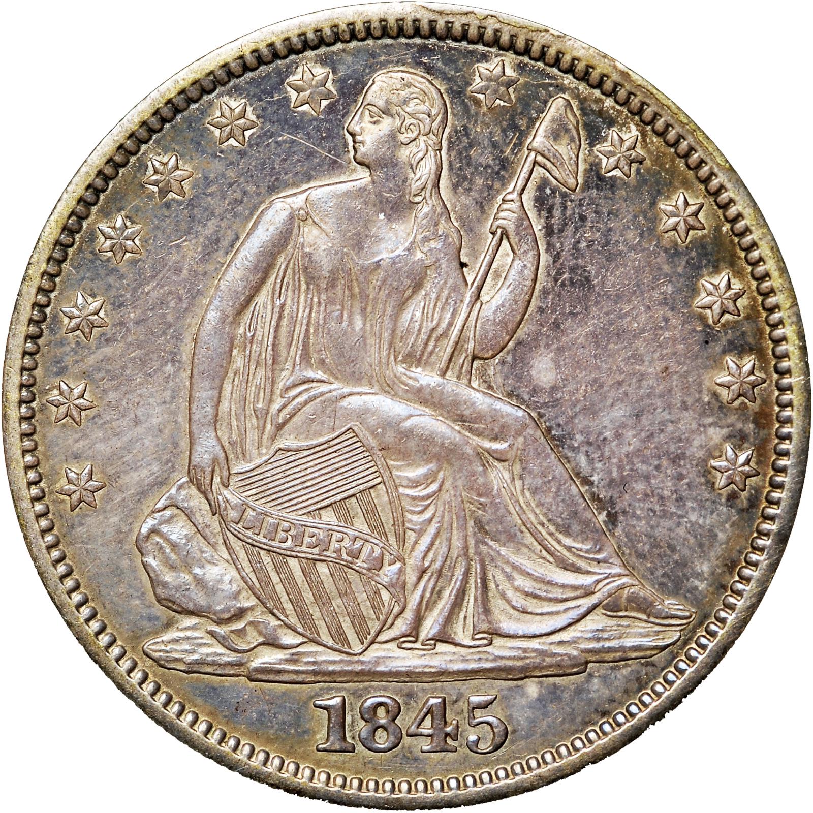 1845 [PROOF] Coins Seated Liberty Half Dollar