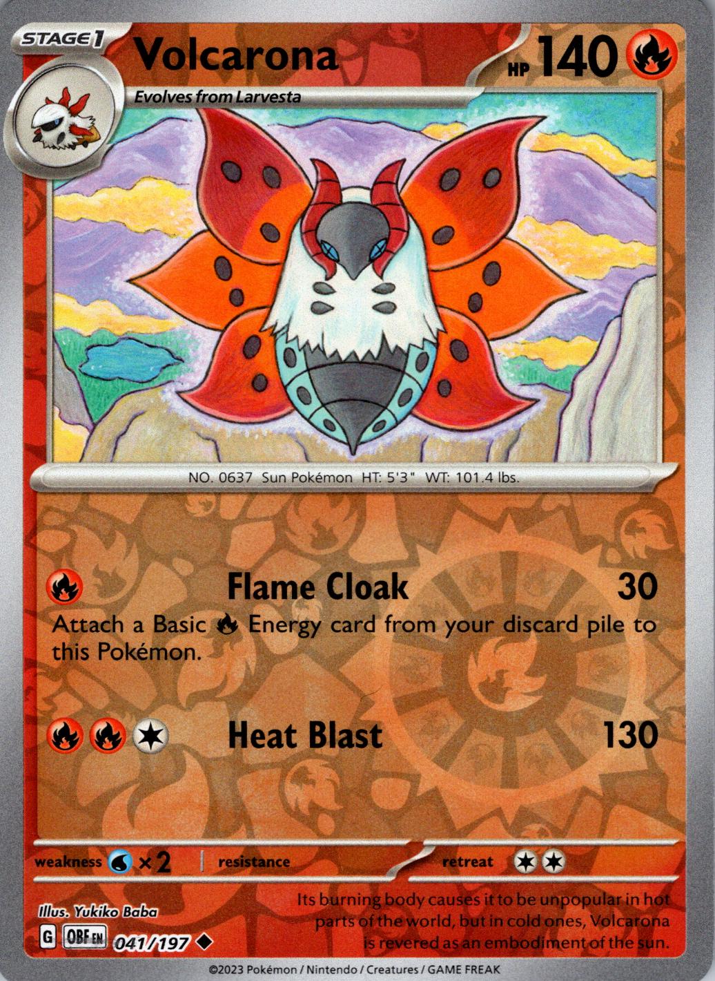 Volcarona [Reverse Holo] #41 Pokemon Obsidian Flames