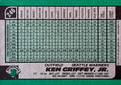 Card Back | Ken Griffey Jr. Baseball Cards 1991 Bowman