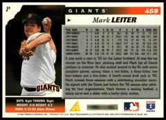 Back Of Card | Mark Leiter Baseball Cards 1996 Score