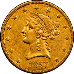 1857 Coins Liberty Head Gold Eagle Prices