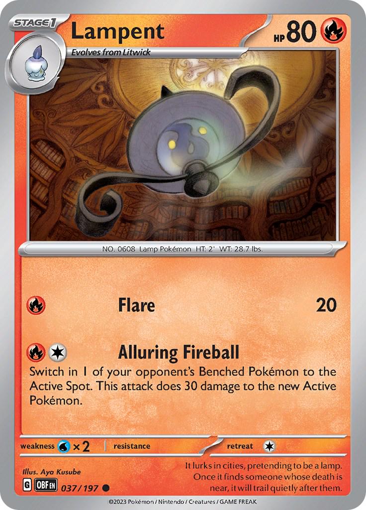 Lampent #37 Pokemon Obsidian Flames