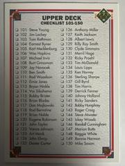 Checklist 101-200 #200 Football Cards 1991 Upper Deck Prices
