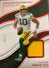 Jordan Love #6 Football Cards 2023 Panini Immaculate Patch Prices
