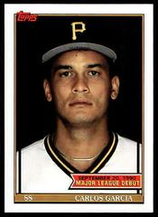 Carlos Garcia #51 Baseball Cards 1991 Topps '90 M.L. Debut Prices