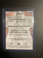 */25 | Riley Greene [Red] Baseball Cards 2023 Topps Series 1 Stars Autographs
