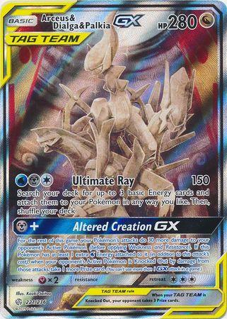 Arceus & Dialga & Palkia GX #221 Prices | Pokemon Cosmic Eclipse ...