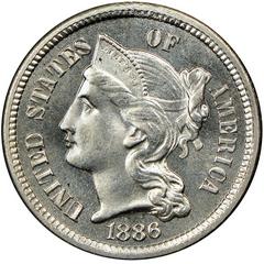 1886 [PROOF] Coins Three Cent Nickel Prices