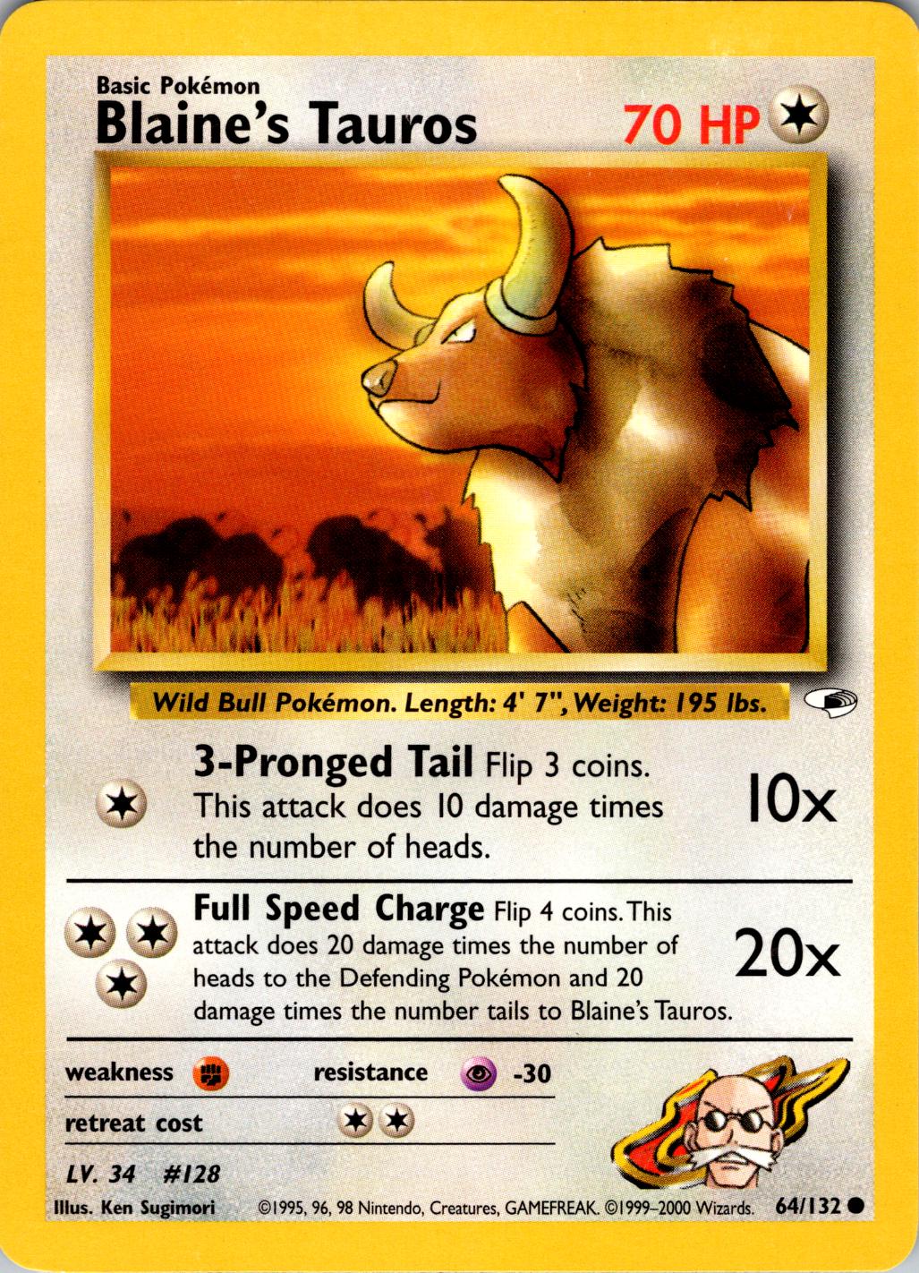 Blaine's Tauros #64 Pokemon Gym Heroes