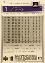 Rear | Mark Grace Baseball Cards 2003 Upper Deck First Pitch