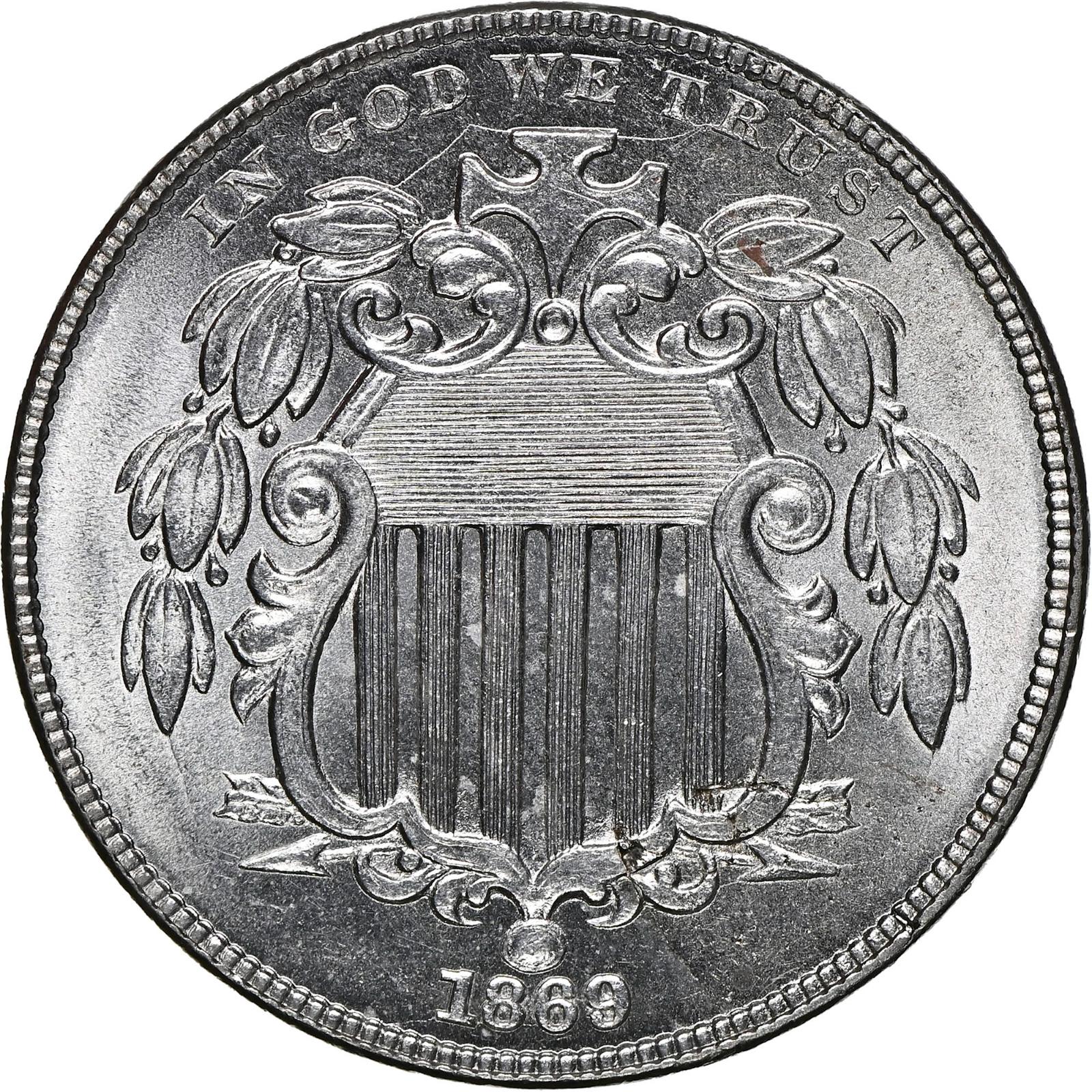 1869 [PROOF] Coins Shield Nickel