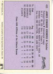 Reverse | Jimmy Kremers Baseball Cards 1990 ProCards AAA