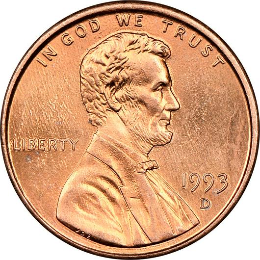 1993 D | Ungraded | Lincoln Memorial Penny