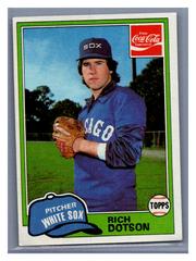 Richard Dotson #3 Baseball Cards 1981 Coca Cola Prices