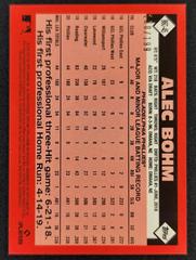 Back Of Card | Alec Bohm [Black Mojo Refractor] Baseball Cards 2021 Topps Chrome 1986