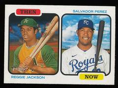 Reggie Jackson, Salvador Perez Baseball Cards 2022 Topps Heritage Then and Now Prices