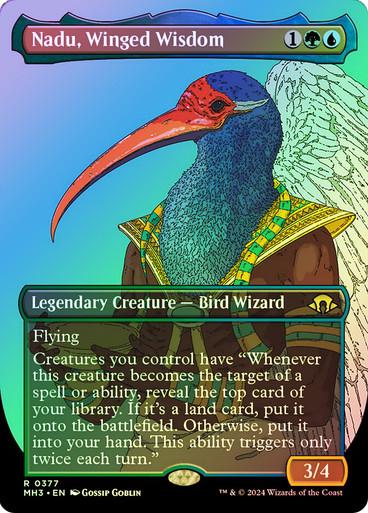 Nadu, Winged Wisdom [Borderless Foil] #377 Magic Modern Horizons 3