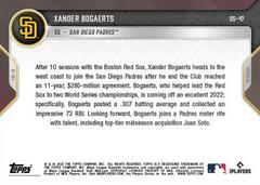 Back | Xander Bogaerts Baseball Cards 2022 Topps Now Off Season