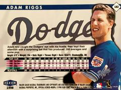 Rear | Adam Biggs Baseball Cards 1998 Fleer Tradition