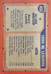 Back | Barry Larkin Baseball Cards 1991 Topps