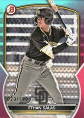 Ethan Salas [Aqua Pink Gradient] Baseball Cards 2023 Bowman Draft Prices