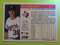 Reverse | Bob Patterson Baseball Cards 1993 Score
