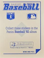 Back | Roberto Alomar [Foil] Baseball Cards 1992 Panini Stickers