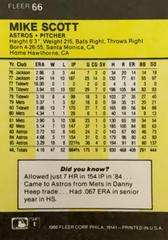 Rear | Mike Scott Baseball Cards 1986 Fleer Mini
