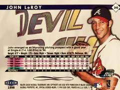Rear | John LeRoy Baseball Cards 1998 Fleer Tradition