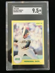 Jose Canseco ##6 Personal Data Baseball Cards 1986 Star Canseco Prices