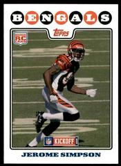 Jerome Simpson #204 Football Cards 2008 Topps Kickoff Prices