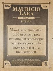 Rear | Mauricio Lara Baseball Cards 2002 Topps 206