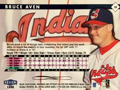 Rear | Bruce Aven Baseball Cards 1998 Fleer Tradition