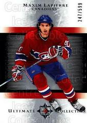 Maxim Lapierre #191 Hockey Cards 2005 Ultimate Collection Prices