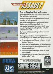 Aerial Assault - Back | Aerial Assault Sega Game Gear
