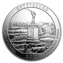 2011 [GETTYSBURG] Coins America the Beautiful 5 Oz Prices
