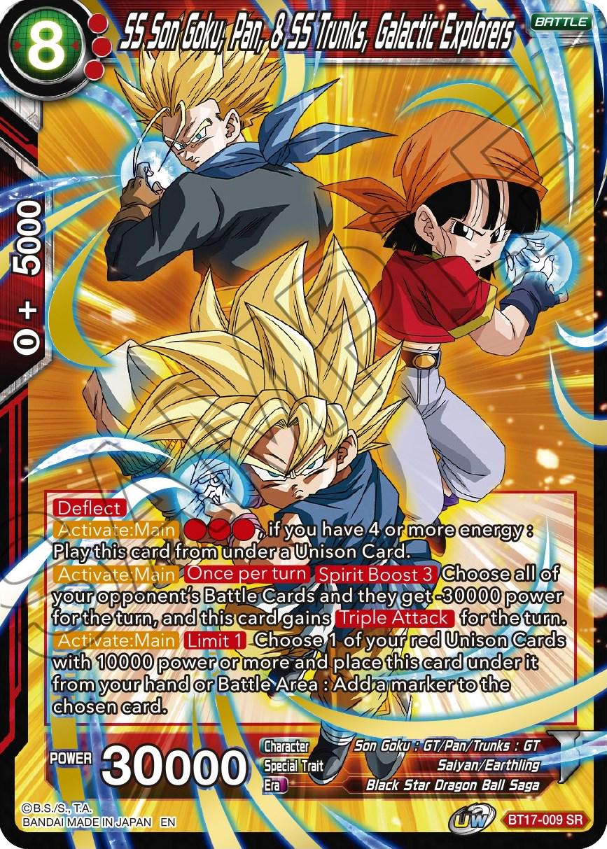 SS Son Goku, Pan, & SS Trunks, Galactic Explorers [Foil] BT17-009 Dragon Ball Super Ultimate Squad