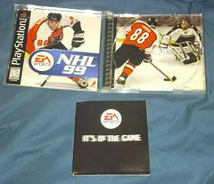 Inside Of Case With Insert And Front Of Manual  | NHL 99 Playstation