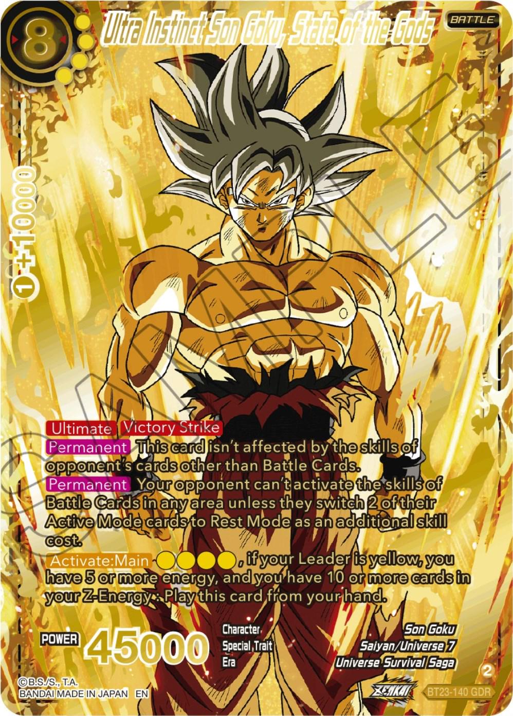 Ultra Instinct Son Goku, State of the Gods [GDR Foil] BT23-140 Dragon Ball Super Perfect Combination