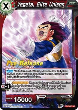 Vegeta, Elite Unison BT10-005 Dragon Ball Super Rise of the Unison Warrior: Pre-Release Promos