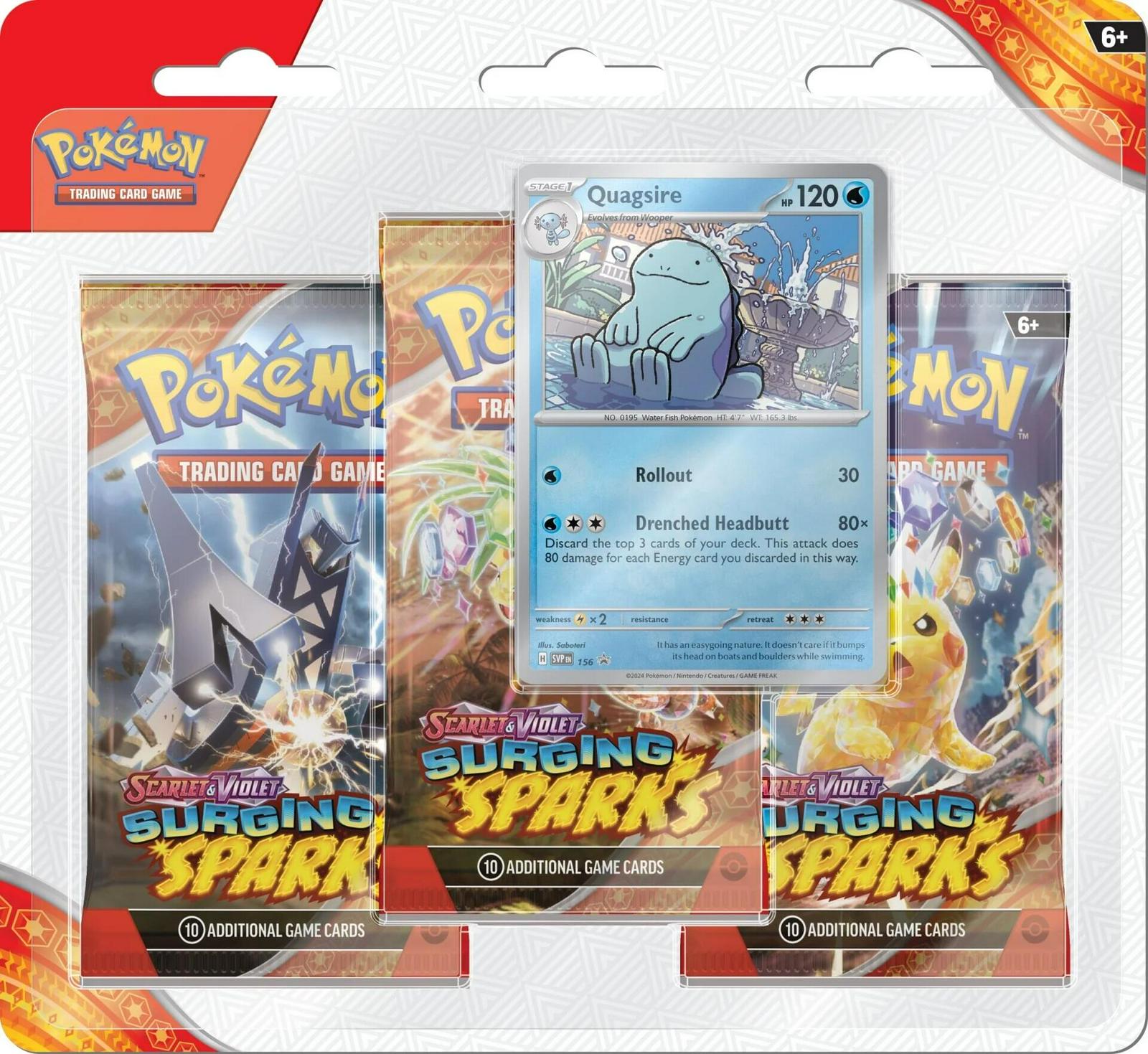 Quagsire 3 Pack Blisters Pokemon Surging Sparks