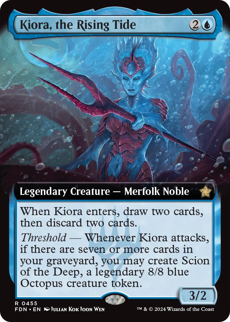 Kiora, the Rising Tide [Extended Art Foil] #455 Magic Foundations