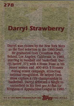 Darryl Strawberry #278 Prices | 1985 Topps | Baseball Cards