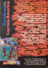 Back | Captain America 1995 Fleer DC vs Marvel Promo