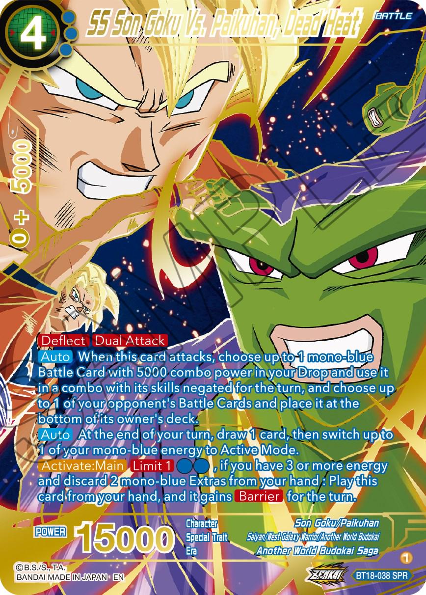 SS Son Goku Vs. Paikuhan, Dead Heat [SPR] BT18-038 Dragon Ball Super Dawn of the Z-Legends