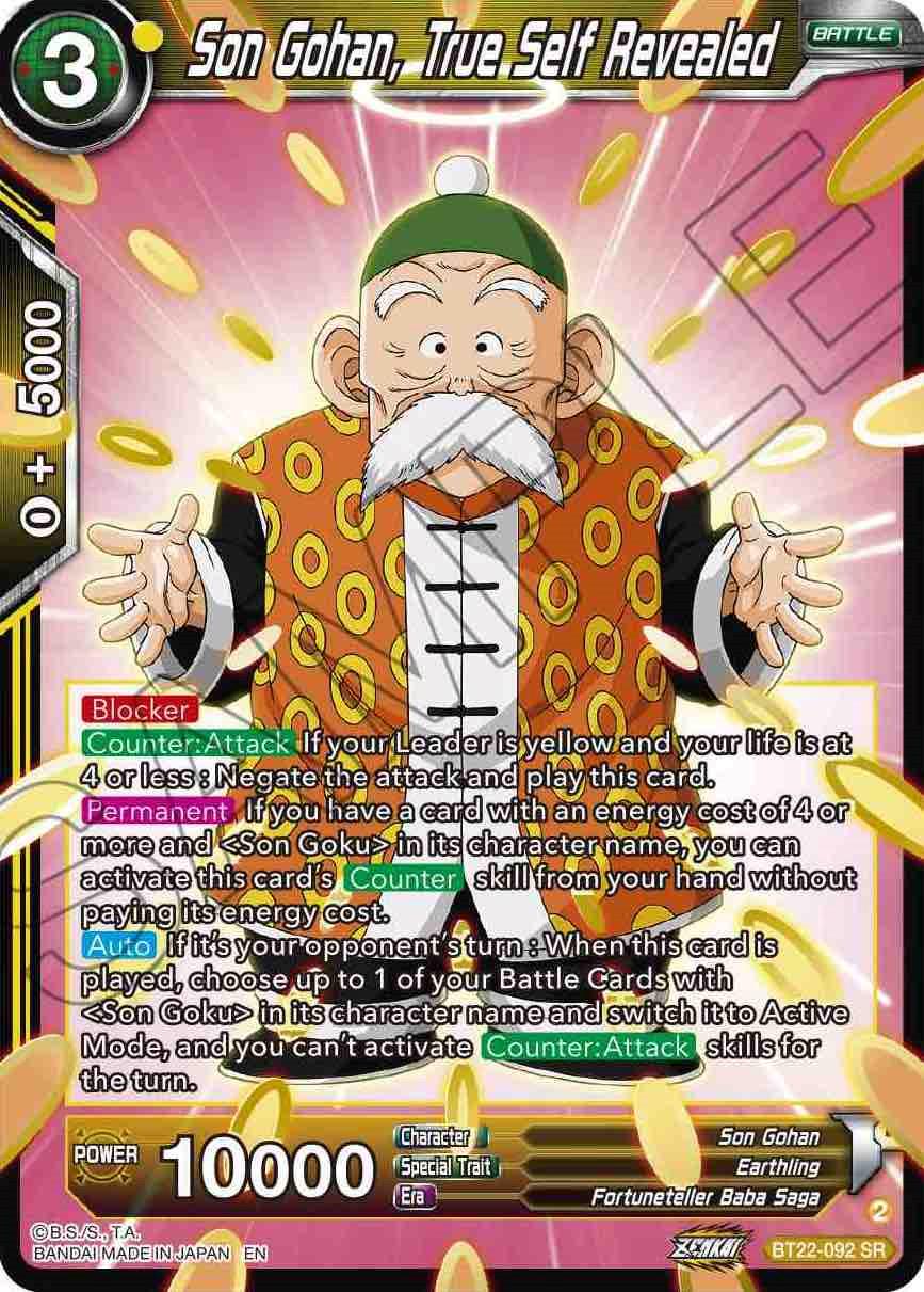 Son Gohan, True Self Revealed BT22-092 Dragon Ball Super Critical Blow