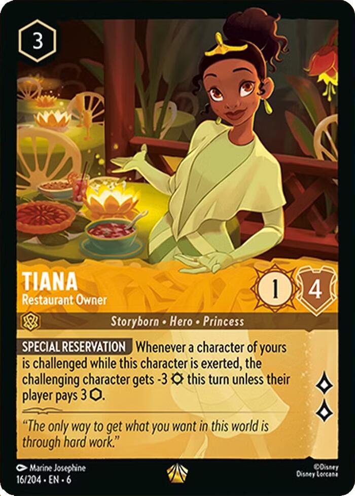 Tiana - Restaurant Owner #16 Lorcana Azurite Sea