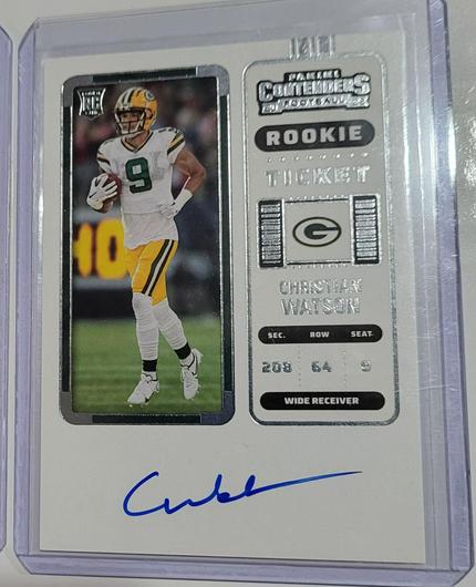 Christian Watson [SP Variation Autograph Wild Card Ticket] #110V photo