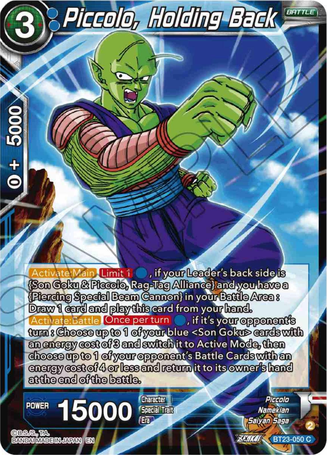 Piccolo, Holding Back [Foil] BT23-050 Precios | Dragon Ball Super ...