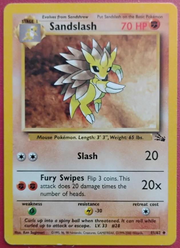 Sandslash [1999-2000] #41 Pokemon Fossil